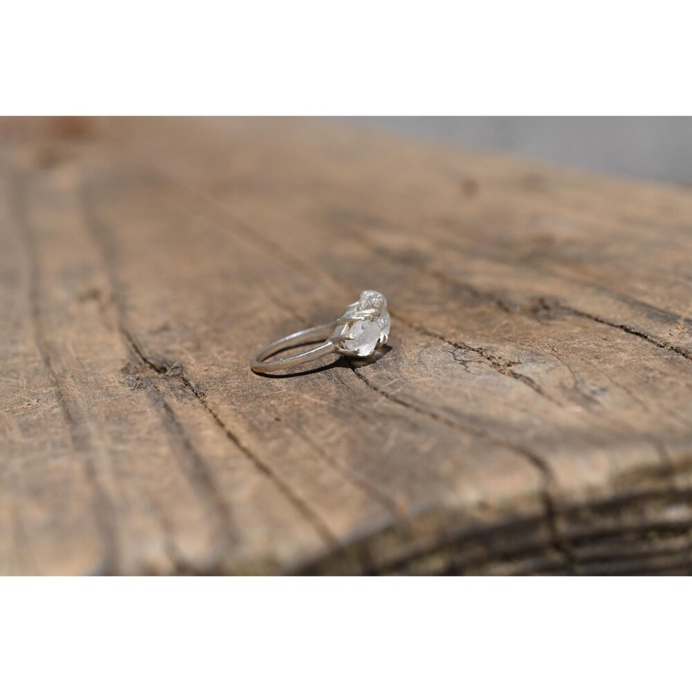 Lake County diamond engagement ring, sterling silver size 4 American made - Picture 5 of 9